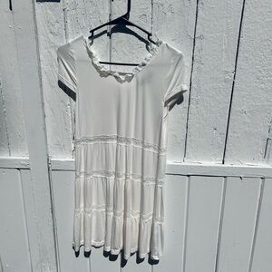 White Ruffled Babydoll Dress